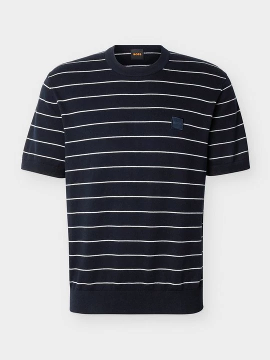 Foto van product T-shirt print Boss donkerblauw