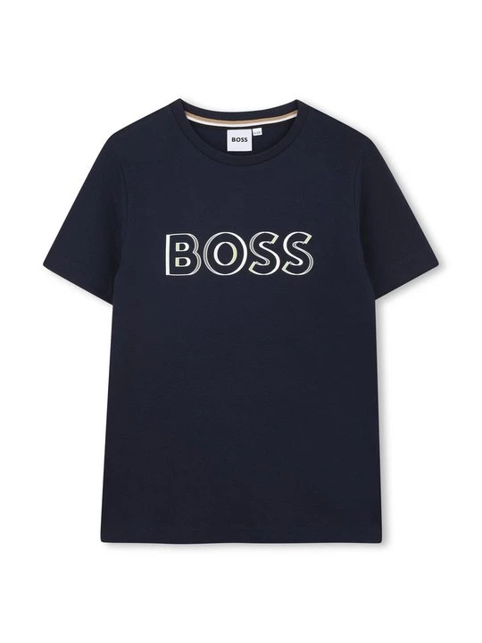 Foto van product T-shirt print Boss donkerblauw