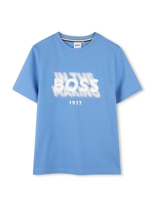 Foto van product T-shirt print Boss donkerblauw