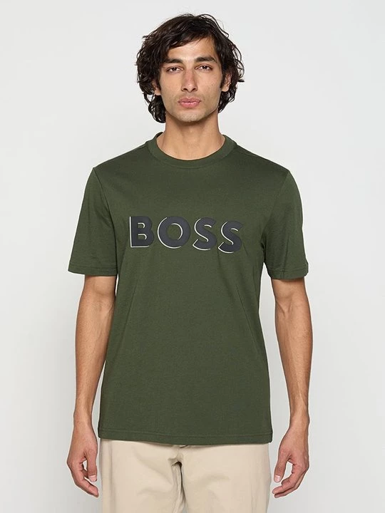 Foto van product T-shirt print Boss donkergroen