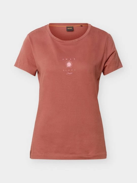 Foto van product T-shirt print Boss donkerrood