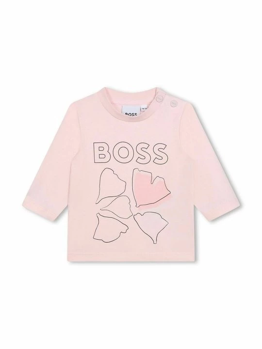Foto van product T-shirt print Boss donkerroze