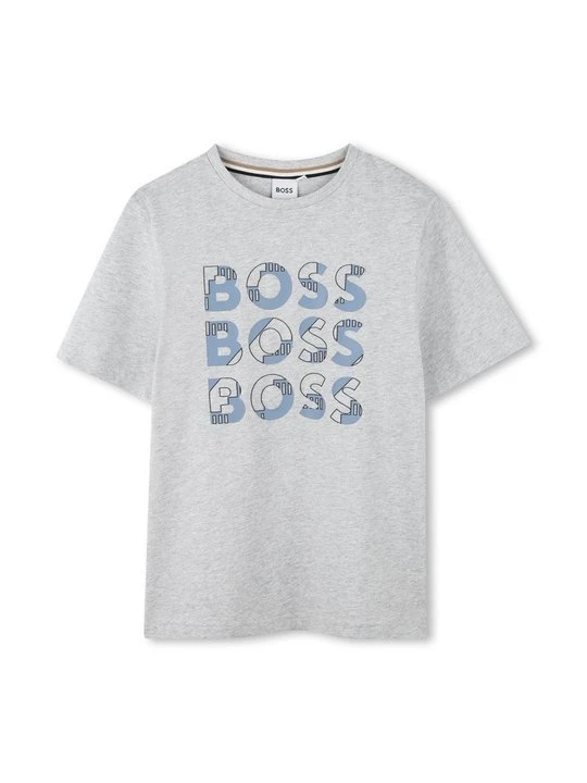 Foto van product T-shirt print Boss grijs
