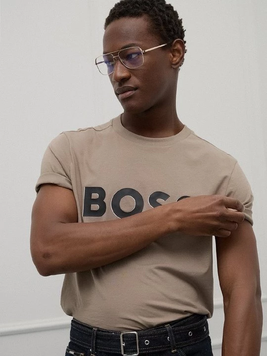 Foto van product T-shirt print Boss groen