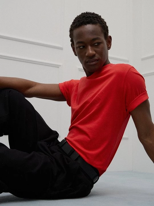 Foto van product T-shirt print Boss rood