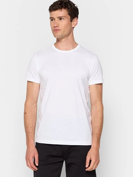 Foto van product T-shirt print Boss wit