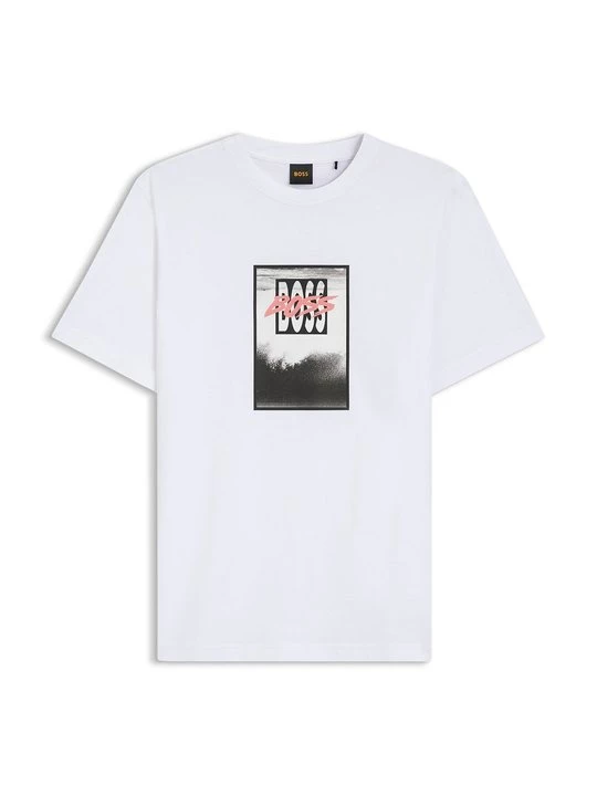 Foto van product T-shirt print Boss wit