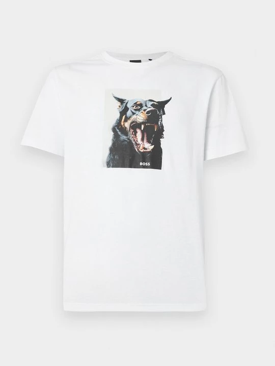 Foto van product T-shirt print Boss wit
