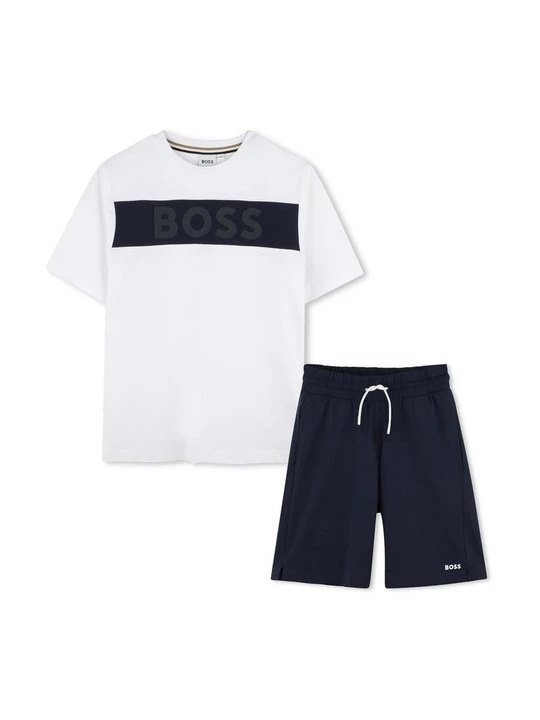 Foto van product T-shirt print Boss wit