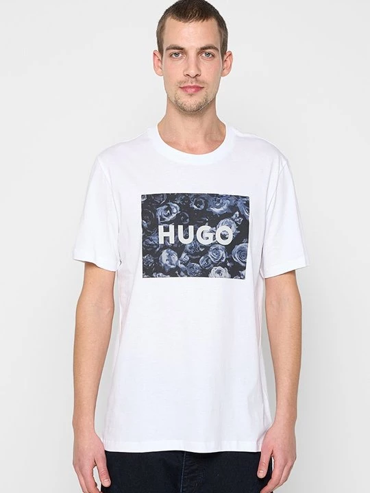 Foto van product T-shirt print Boss wit