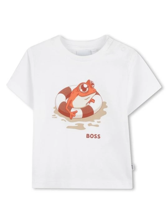 Foto van product T-shirt print Boss wit