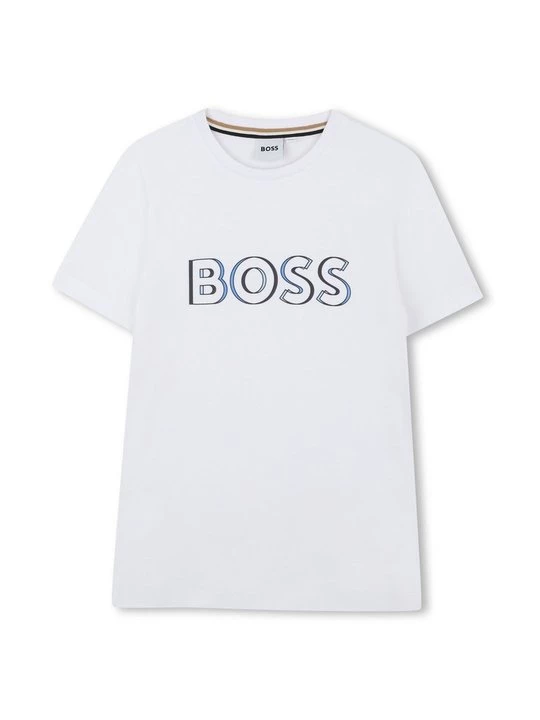 Foto van product T-shirt print Boss wit