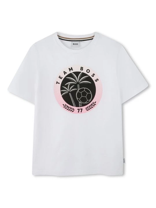 Foto van product T-shirt print Boss wit