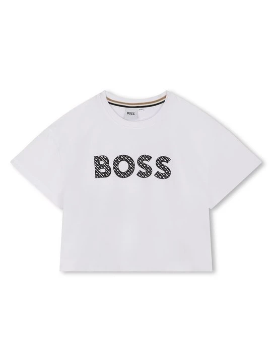 Foto van product T-shirt print Boss wit