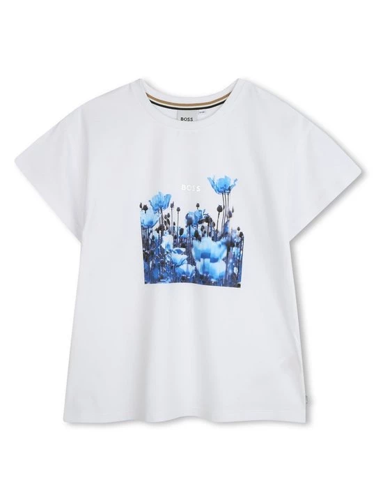 Foto van product T-shirt print Boss wit