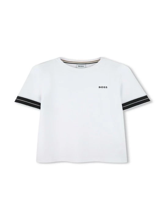 Foto van product T-shirt print Boss wit