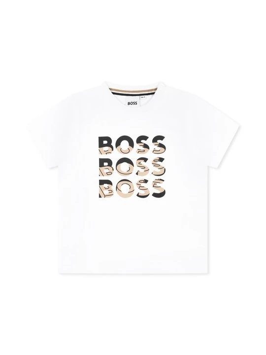 Foto van product T-shirt print Boss wit