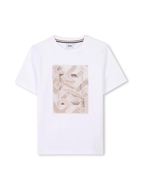 Foto van product T-shirt print Boss wit