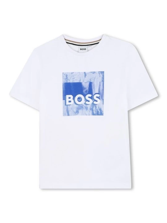 Foto van product T-shirt print Boss wit