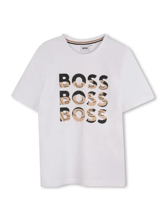 Foto van product T-shirt print Boss wit