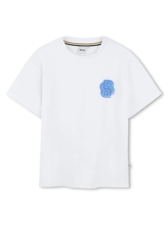 Foto van product T-shirt print Boss wit