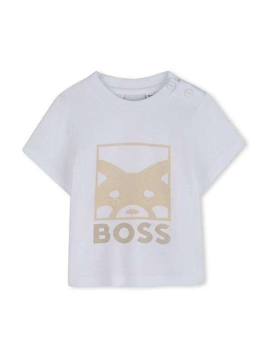Foto van product T-shirt print Boss wit