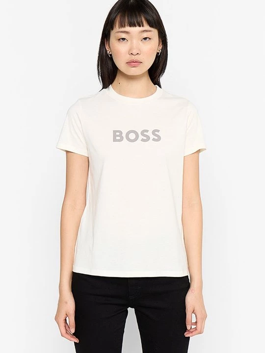 Foto van product T-shirt print Boss wit