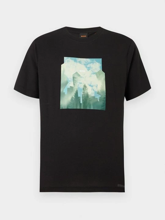 Foto van product T-shirt print Boss zwart