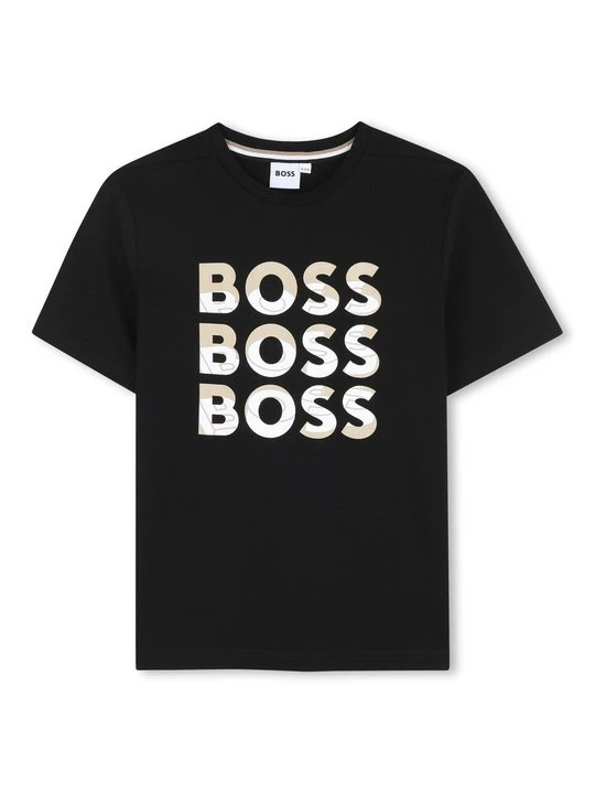 Foto van product T-shirt print Boss zwart