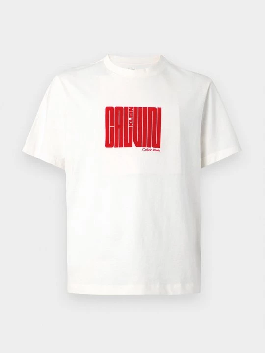 Foto van product T-shirt print Calvin Klein crème