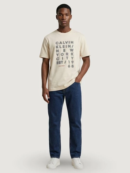 Foto van product T-shirt print Calvin Klein Jeans beżowy