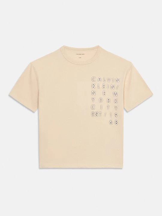 Foto van product T-shirt print Calvin Klein Jeans beżowy