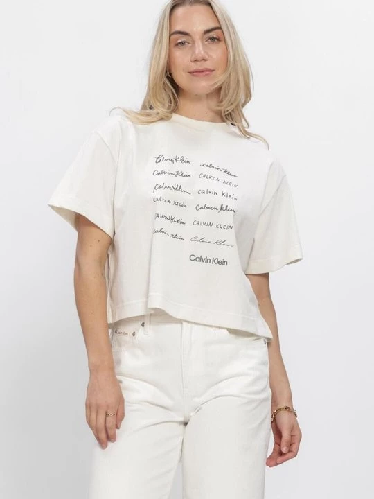 Foto van product T-shirt print Calvin Klein wit