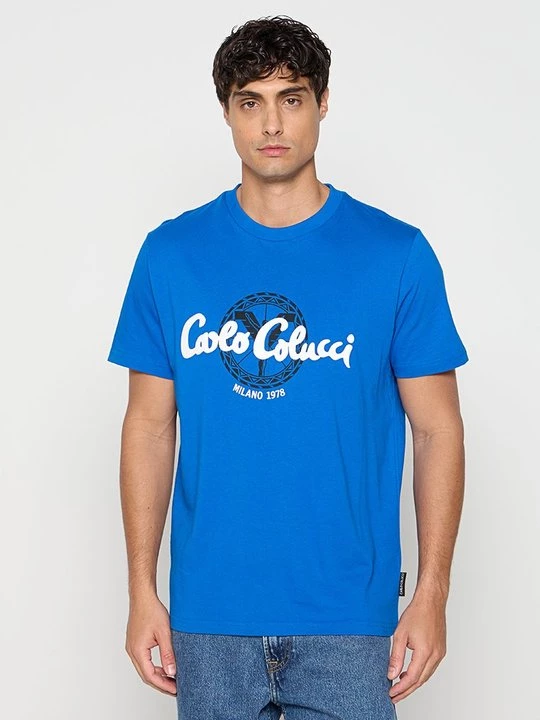 Foto van product T-shirt print Carlo Colucci blauw