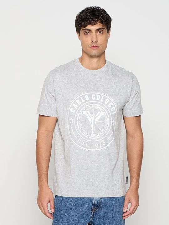 Foto van product T-shirt print Carlo Colucci grijs