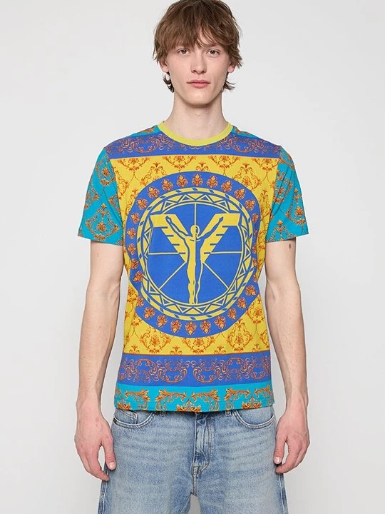 Foto van product T-shirt print Carlo Colucci petrol
