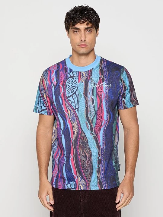Foto van product T-shirt print Carlo Colucci petrol