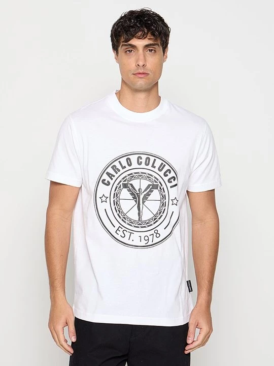Foto van product T-shirt print Carlo Colucci wit