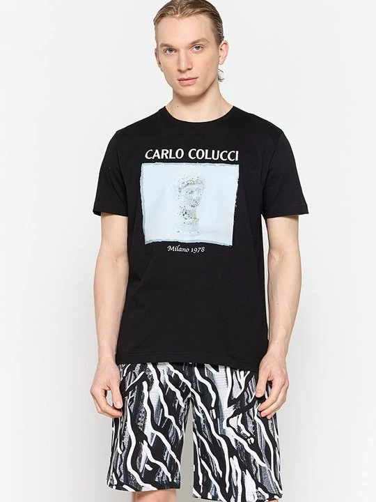 Foto van product T-shirt print Carlo Colucci zwart