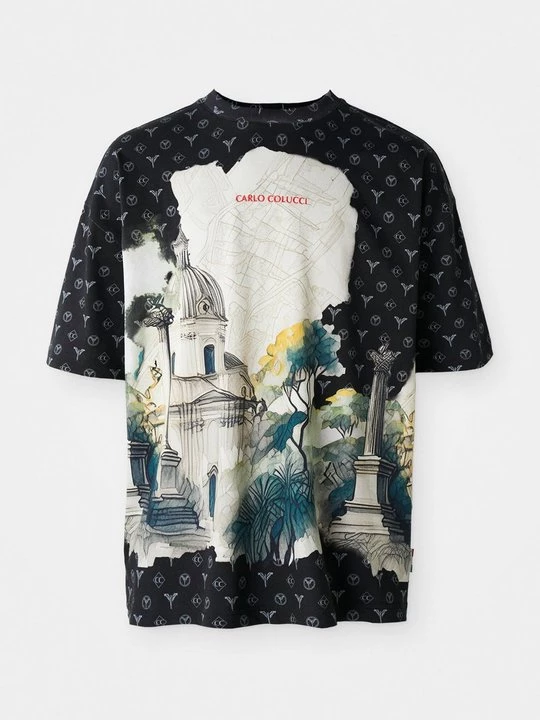Foto van product T-shirt print Carlo Colucci zwart