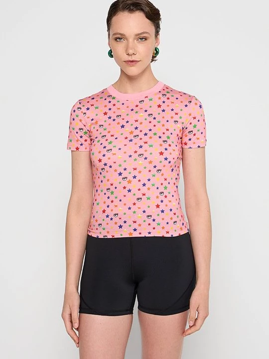 Foto van product T-shirt print Chiara Ferragni donkerroze