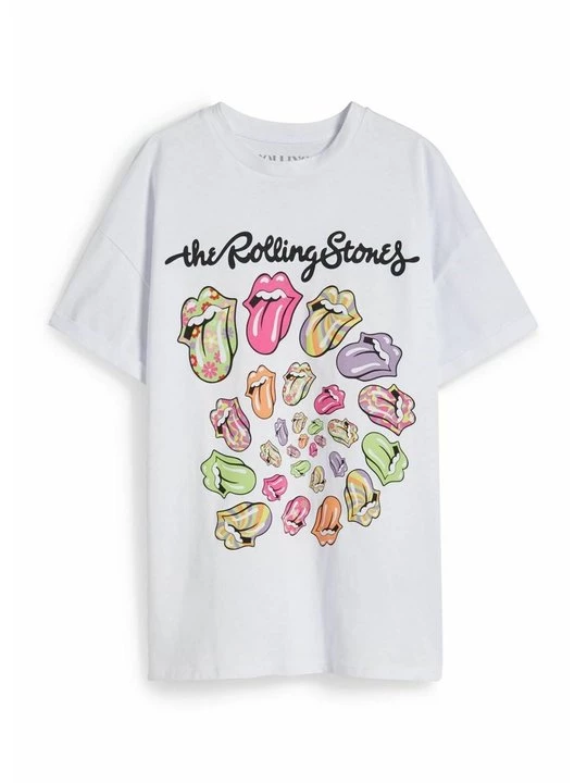 Foto van product T-shirt print CLOCKHOUSE wit