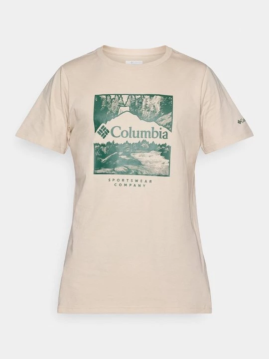 Foto van product T-shirt print Columbia donkerbruin