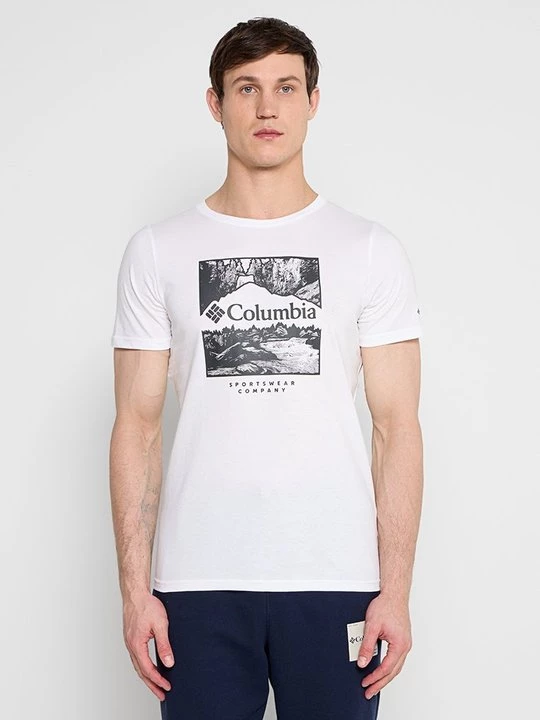 Foto van product T-shirt print Columbia wit