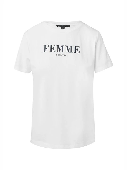 Foto van product T-shirt print comma crème