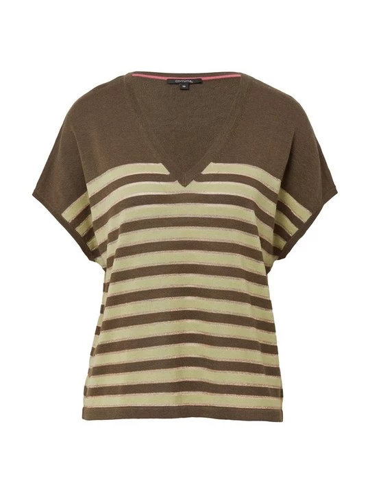 Foto van product T-shirt print comma lichtbruin