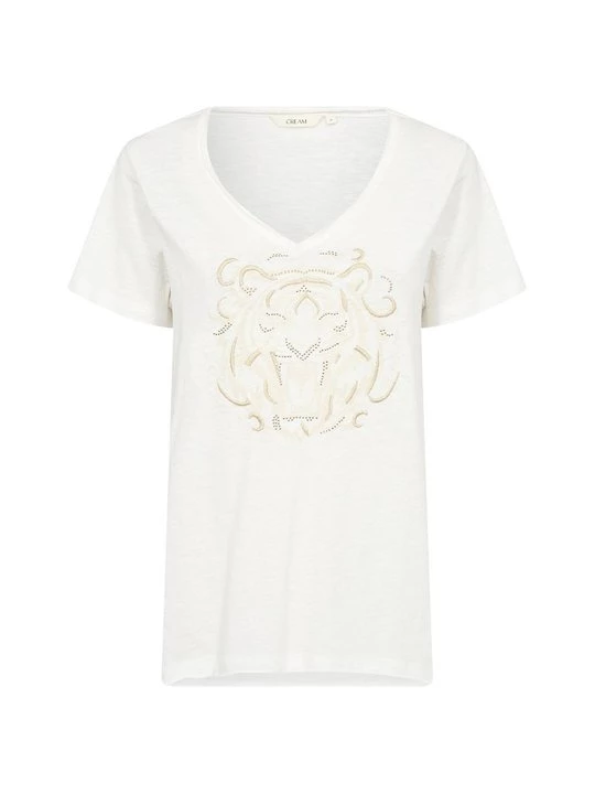 Foto van product T-shirt print Cream wit