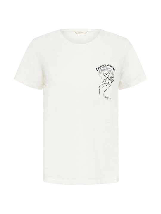 Foto van product T-shirt print Cream wit