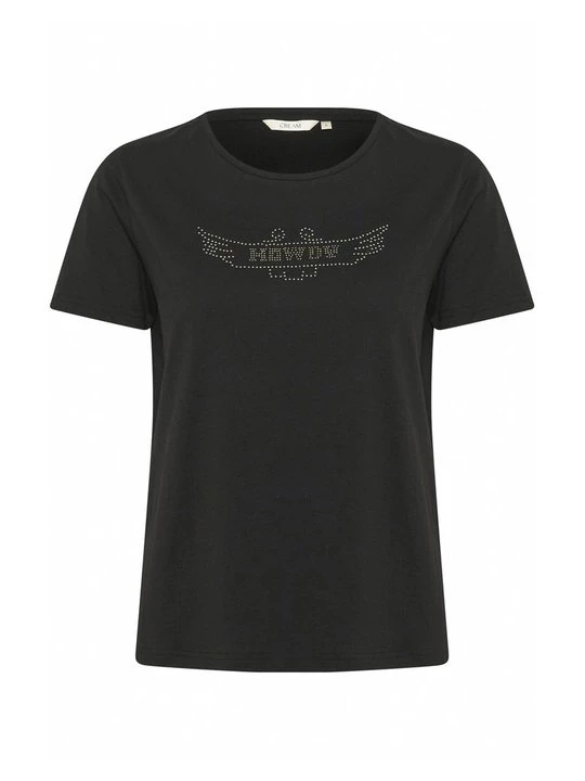 Foto van product T-shirt print Cream zwart
