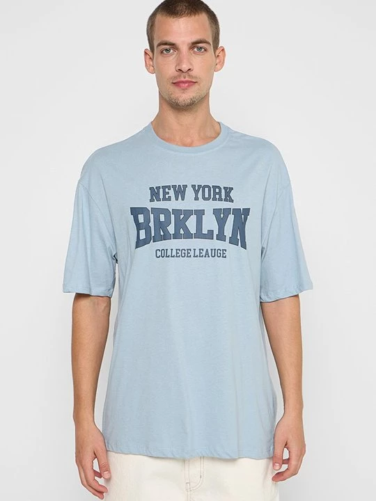 Foto van product T-shirt print DeFacto blauw